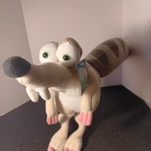 Plush Dog Toy with Pink and Cream Accents